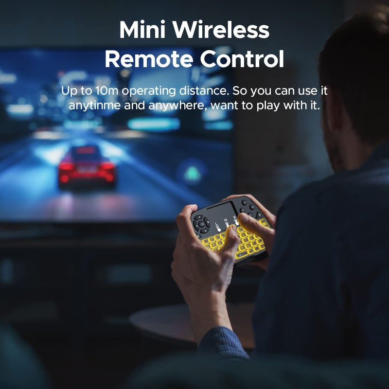 Miritz A3 Bluetooth Mini Keyboard with Touchpad - Universal 2.4GHz Backlit Handheld Keyboard & Mouse Combo for Smart TV/PC/Android TV/PS4/MacOS/Tablet - Image 5